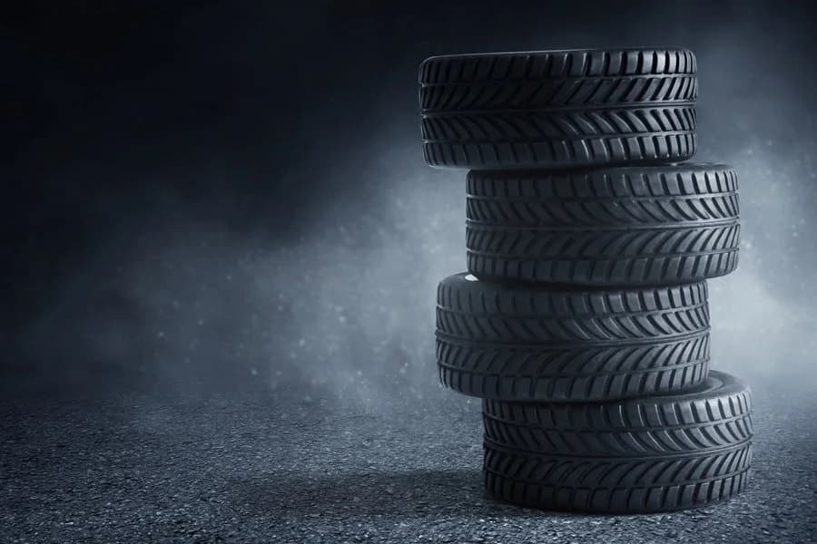 Car tires on the street